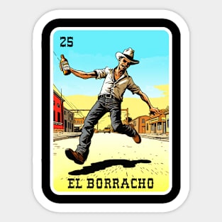 El Borracho The Drunk Mexican Lottery Card Image Loteria Sticker